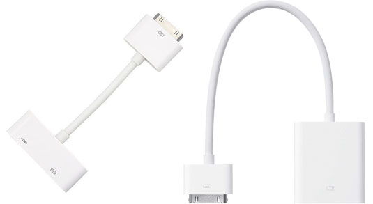 Apple Composite AV Cable, Dock Connector to VGA Adapters