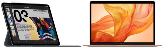 iPad with Apple Smart Keyboard, MacBook Air