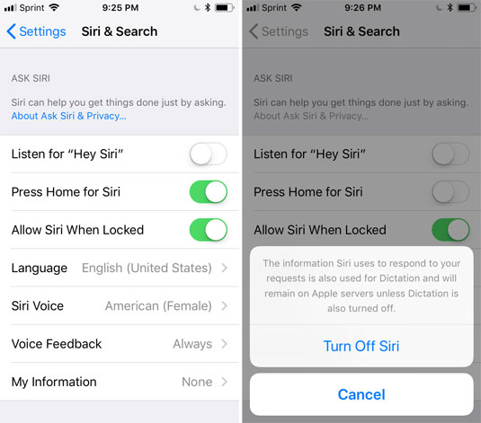 How to Turn Off Siri, iOS 11