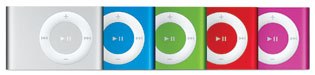 Apple iPod shuffle 2G Late 2008 Colors